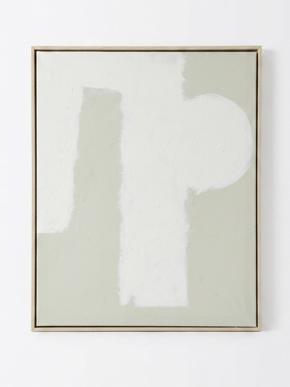 Threshold x Studio McGee Abstract Canvas Art Sand White Floating Frame 16x20
